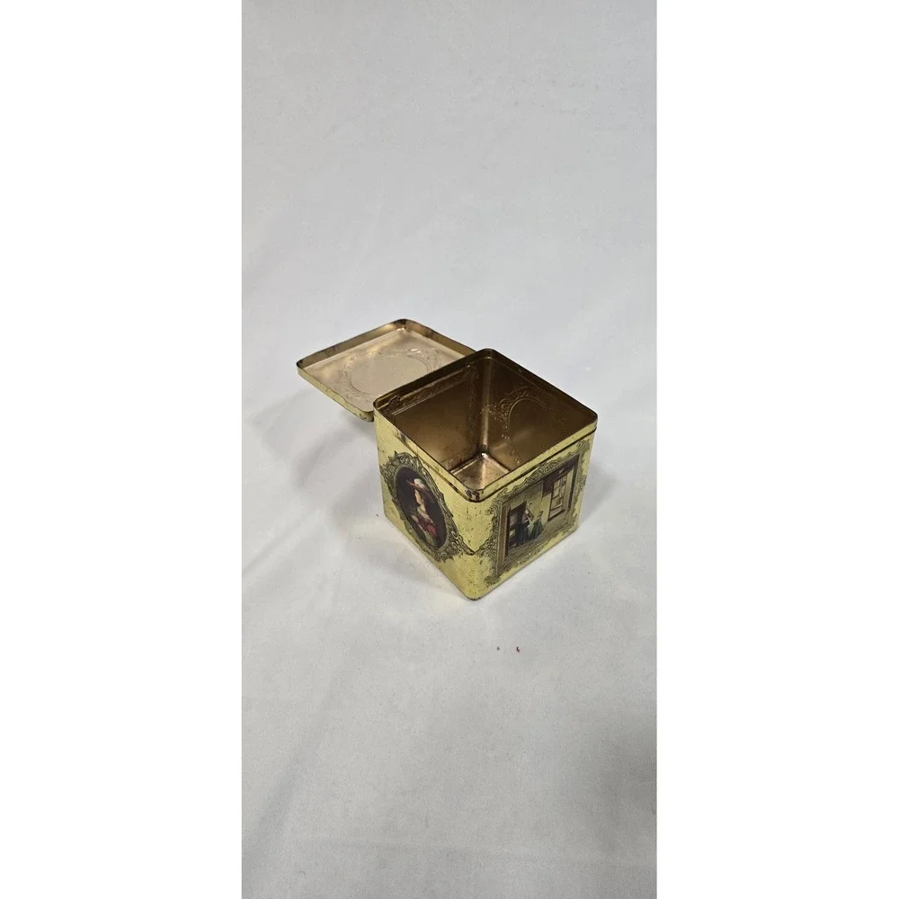 Vtg‎ Victorian style Parisian Florentine mid century tin container Holland